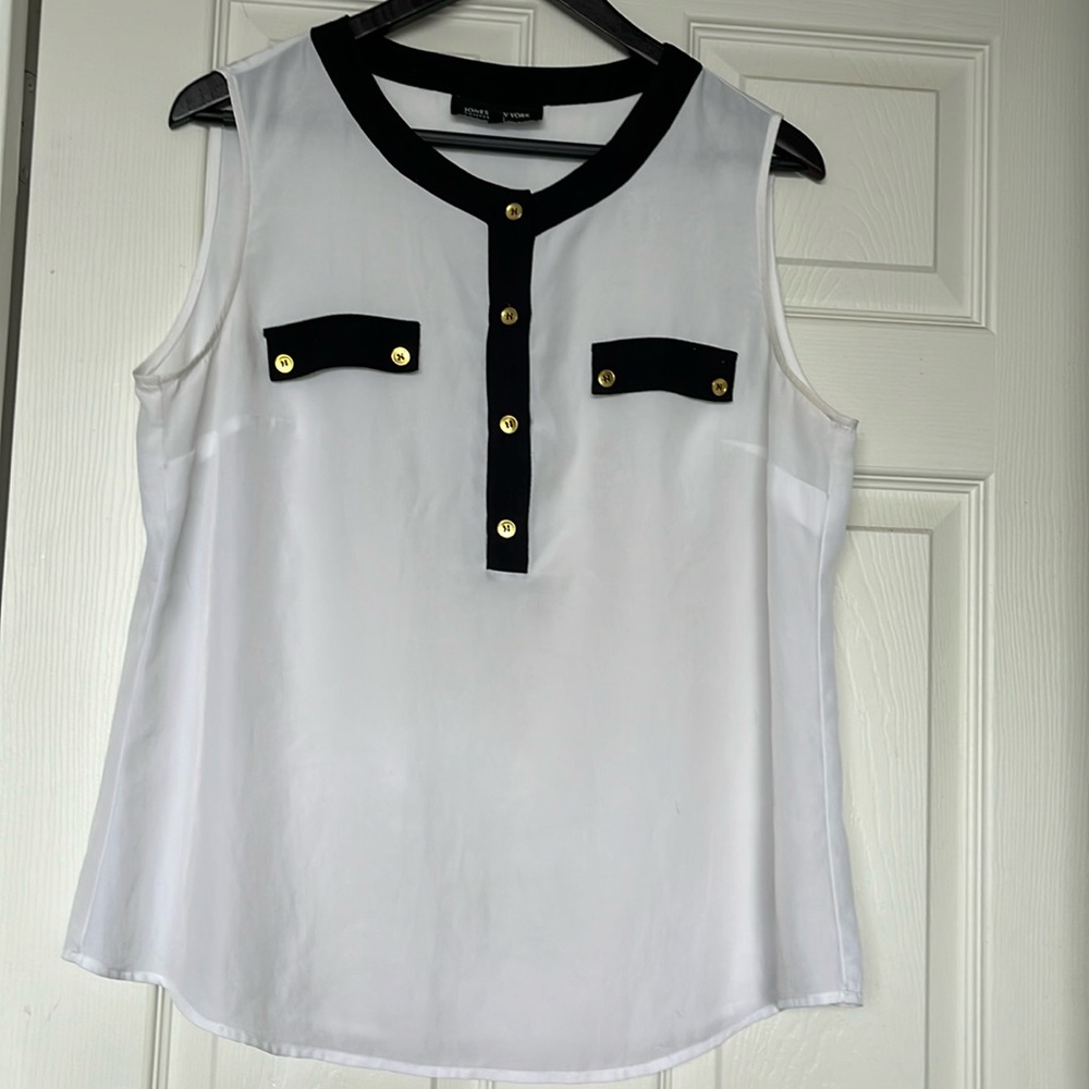 JONES NEW YORK | Black/White Blouse Sz US 12
